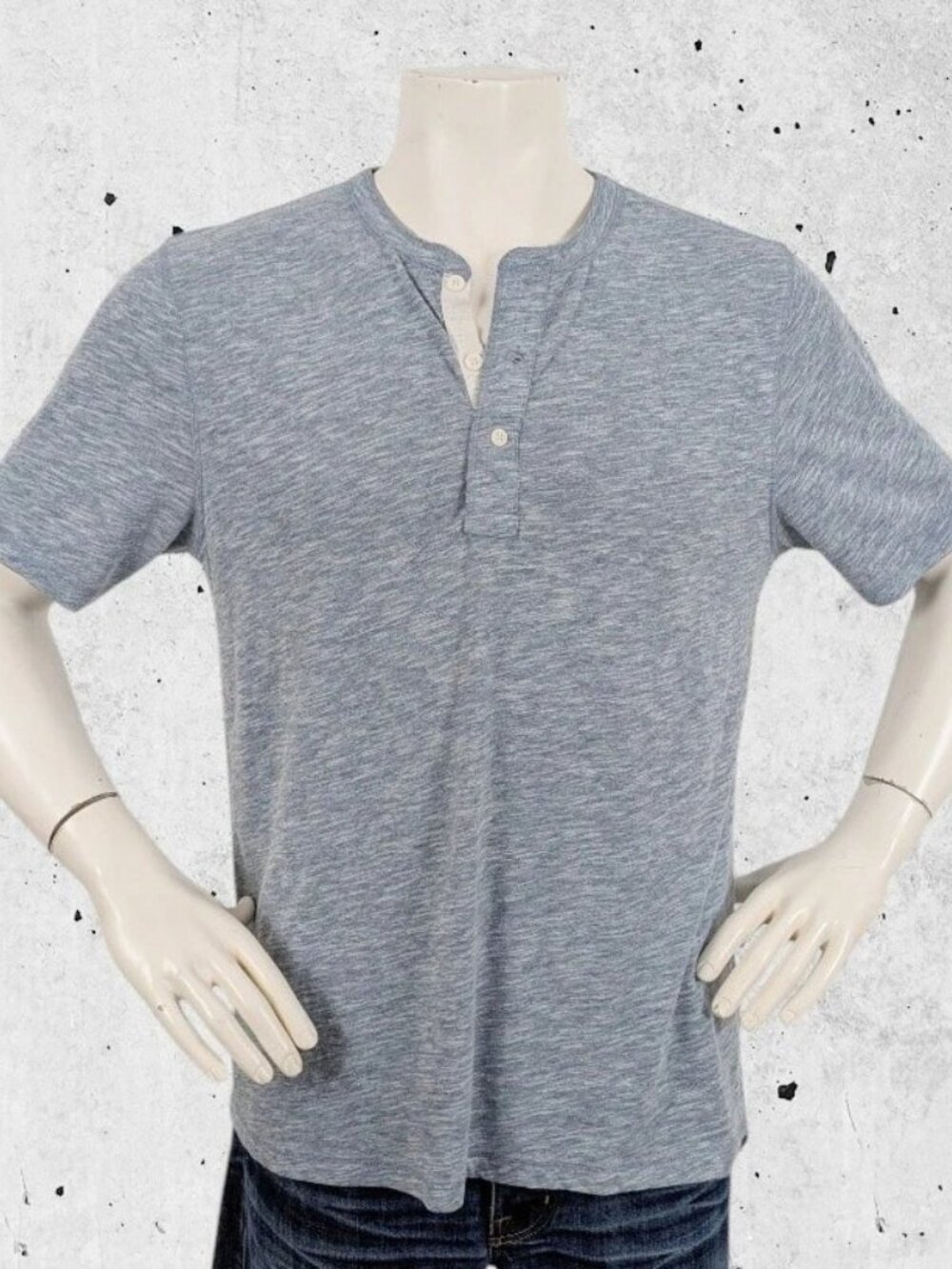 Faherty Henley Shirt Size Large Blue